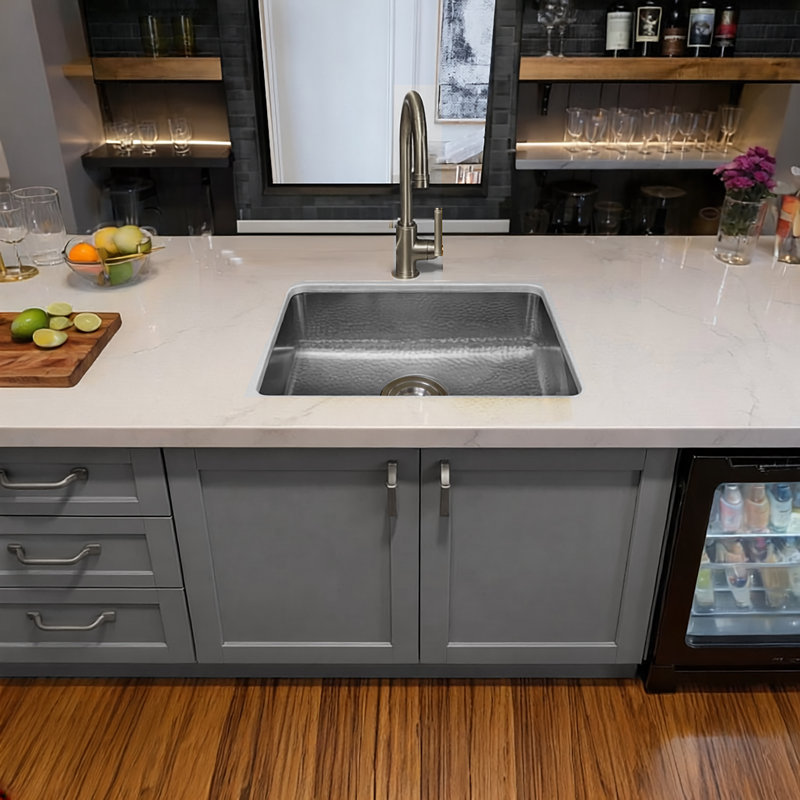 20'' L Dual Mount Single Bowl Kitchen Sink, Matte Stainless