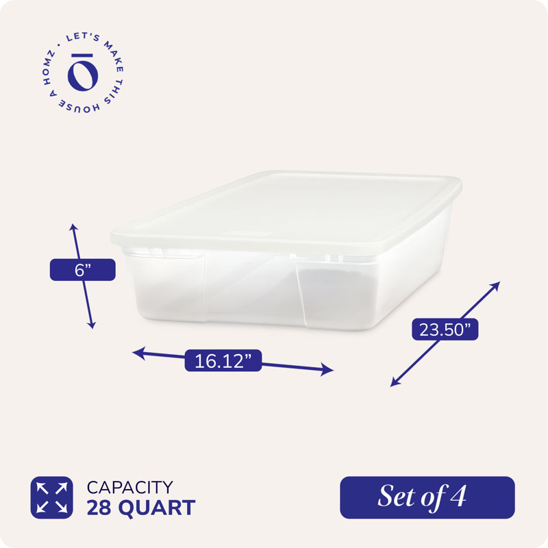 Ensemble de bacs de rangement en plastique, Blanc