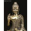 Statue de petit Bouddha de 6 pouces en laiton Vitark Mudra avec incrustation