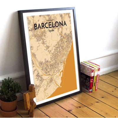 Barcelona City Map - No Frame Print