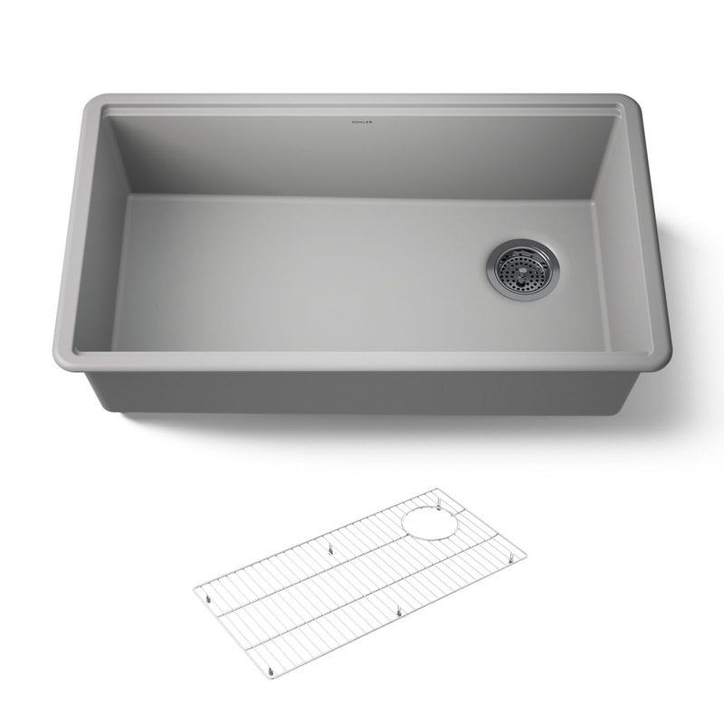 Billings 32-1/2 In. Undermount Single-Bowl Kitchen Sink, Gray