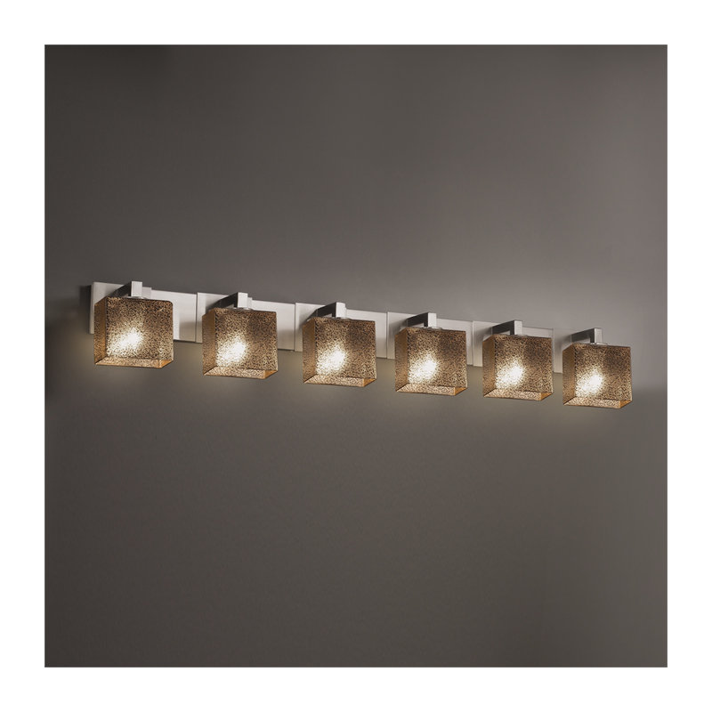 Casson 6 - Light Dimmable Vanity Light, Brushed Nickel, Weave, Yes