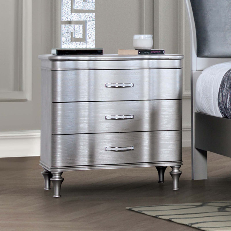 Table de chevet 1pc, Argent argent