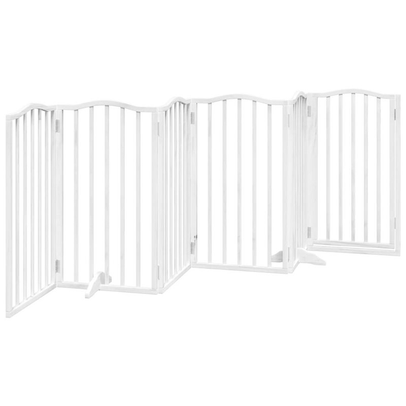 Deance Solid Wood Dog House Door, White, 90cm H x 300cm W x 2cm D