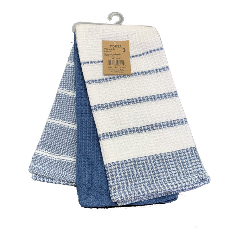 Serviette de thé Cannady, Bleu, l 32 po x l 22 po