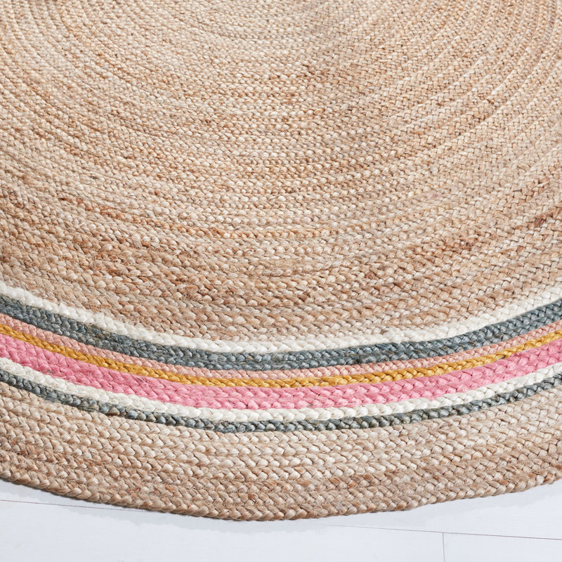 Winon Natural Fiber Hand Woven Jute Rug, Round 3'
