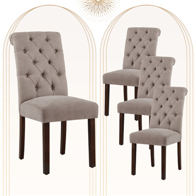 Bookout Tufted Wooden Dining Side Chairs