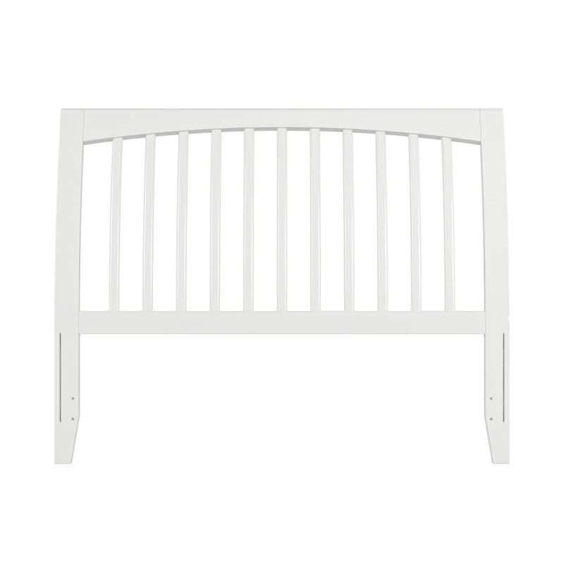 Omariah Solid Wood Traditional Slat Sleigh Headboard, White, Full
