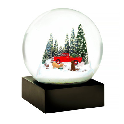 Red Truck With Dogs Snow Globe