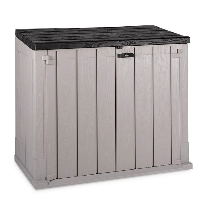 Toomax Stora Way All Weather Outdoor XL Storage Shed Cabinet, 5' x 3', Anthracite/Taupe Grey