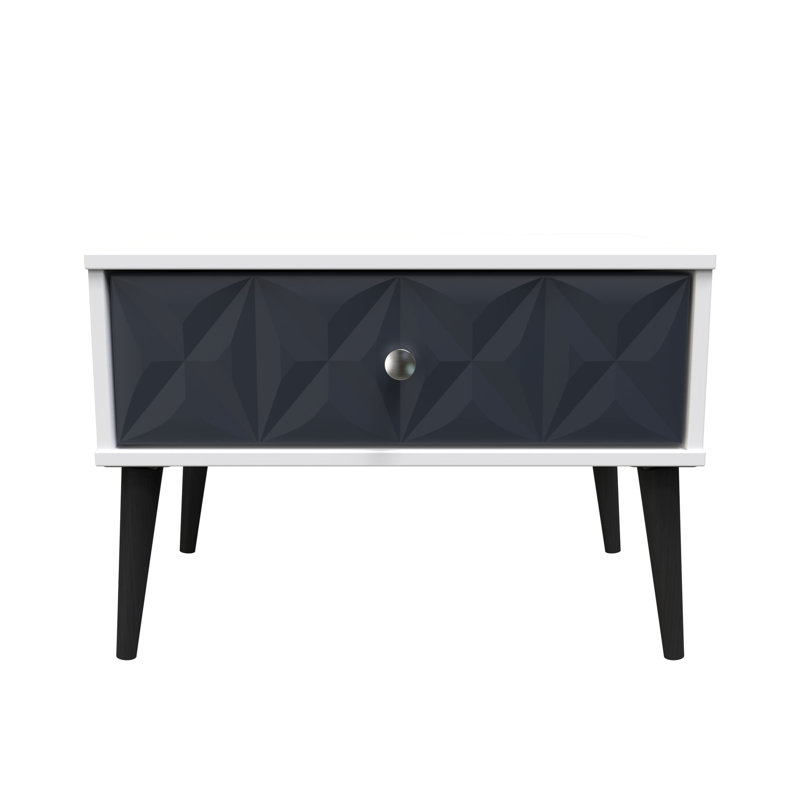 Carnlea 1 Drawer Midi Chest (Ready Assembled), Indigo Matt/White