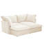 Lit 2 places avec repose-pieds pour le salon, housse en chenille crème, housses luxueuses et amovibles, entretien facile