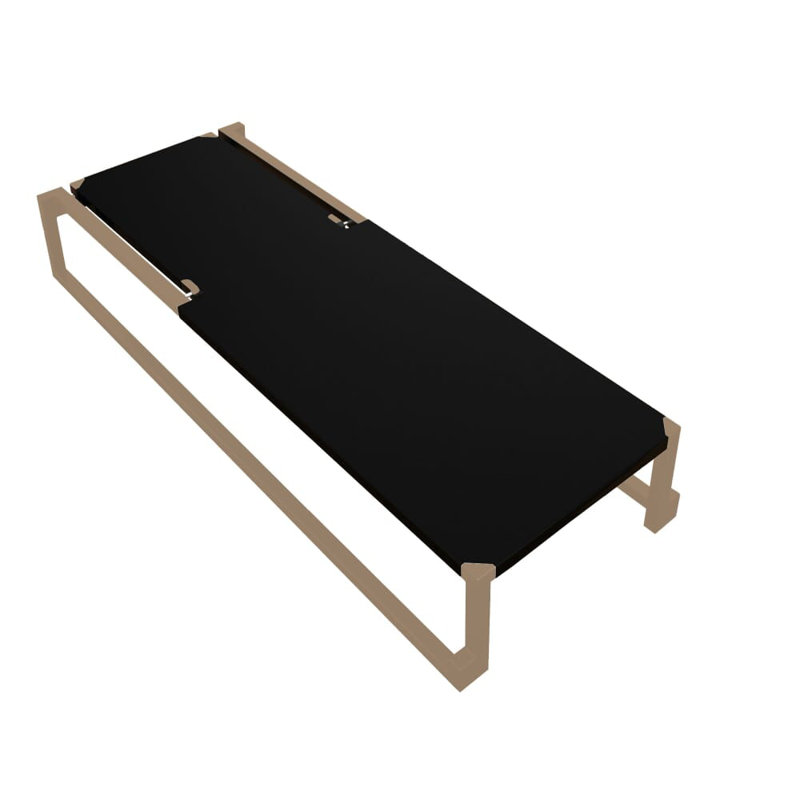 Milano Outdoor Metal Chaise Lounge, Sand, Black