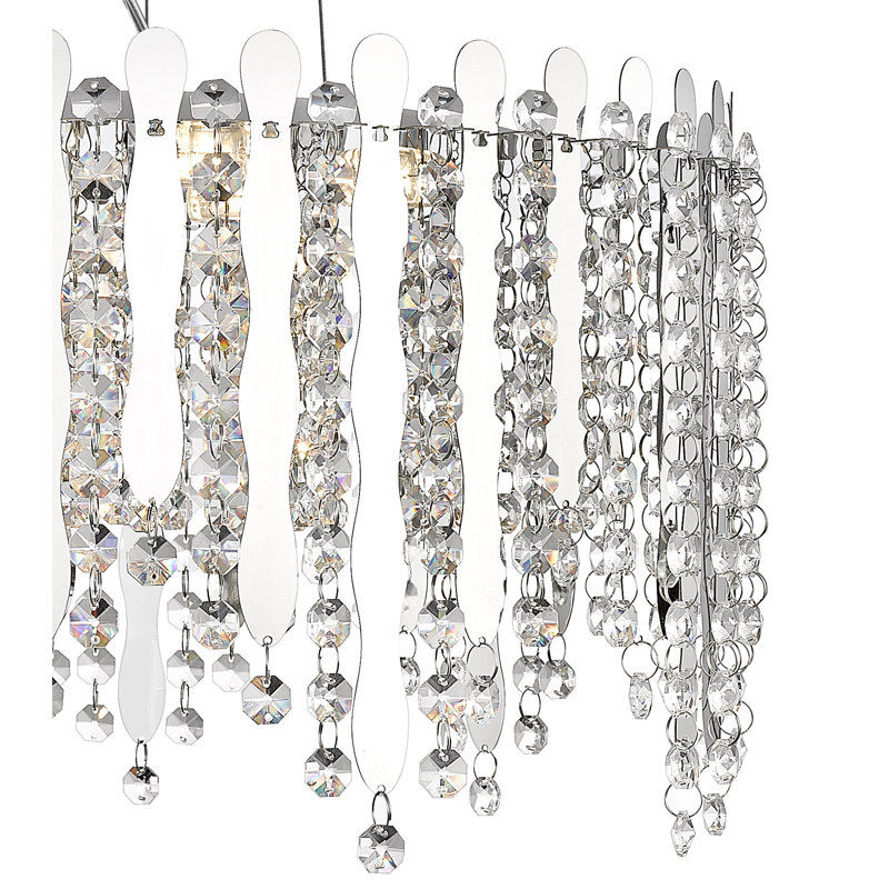 Rudnick 5 - Light Chrome LED Crystal Pendant