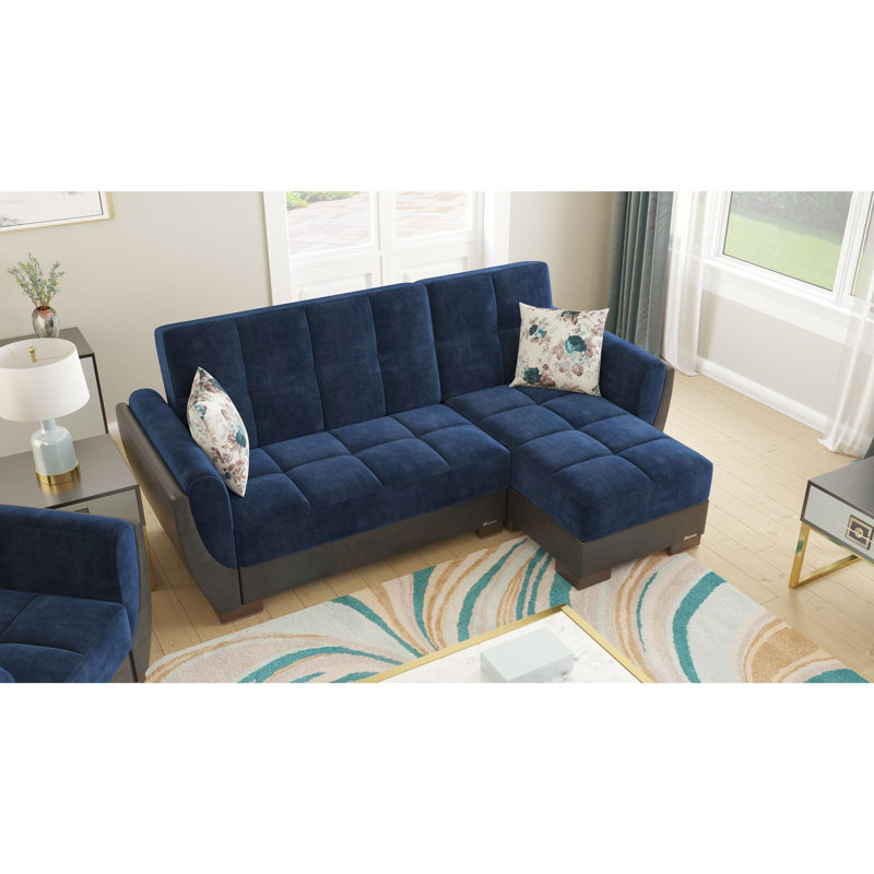 Upholstered Convertible Sofabed with Storage