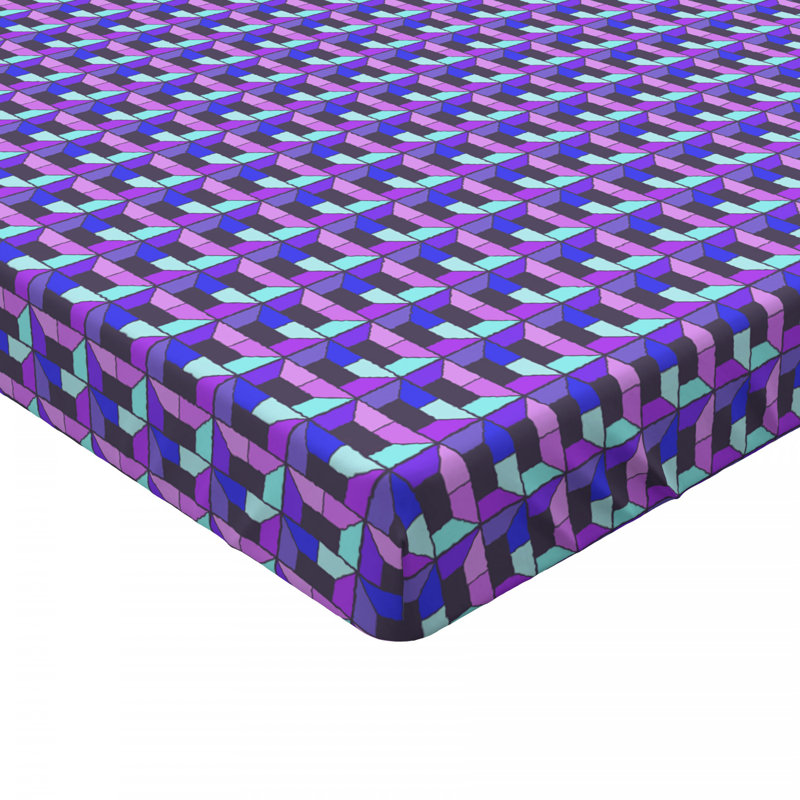 Microfiber Geometric Fitted Sheet, Twin XL Fitted Sheet