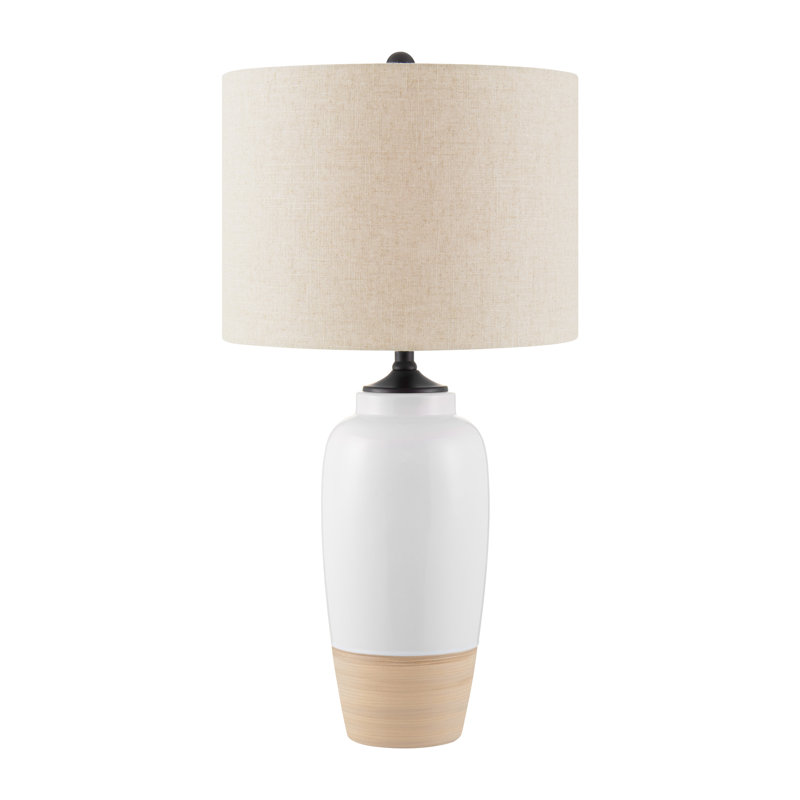 Lampe de table en céramique Bokoshe, gris, gris, H 29,25 po x l 15 po x P 15 po