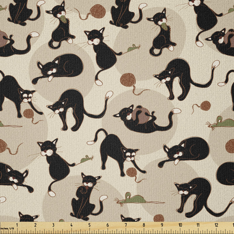 Devven House Pet Playing with Mouse Multi-Purpose Fabric