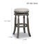 Tabouret de bar 30 po, finition gris patiné, siège en tissu gris anthracite-940702155