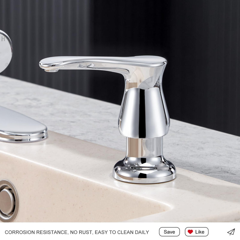 Kitchen Sink Soap Dispenser Chrome, Under Sink Soap Dispenser With 40" Silicone Extension Tube Kit,Say Goodbye To Frequent Refills