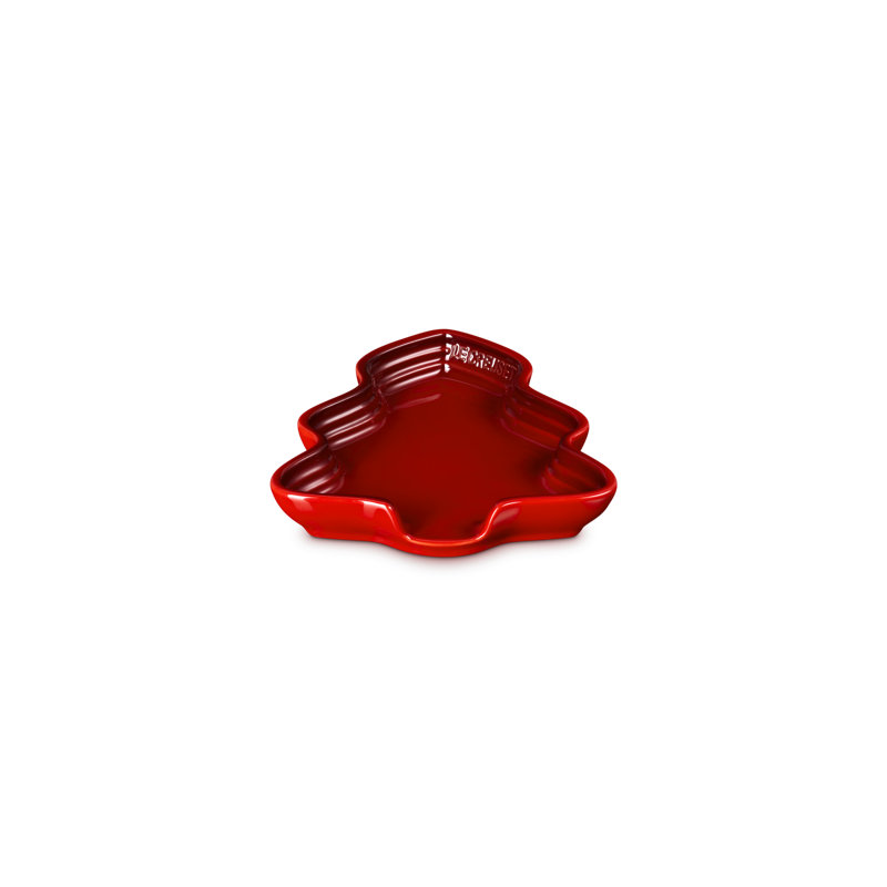 Le Creuset Stoneware Noël Collection Tree Spoon Rest, 5.5  In. - Cerise, Cerise