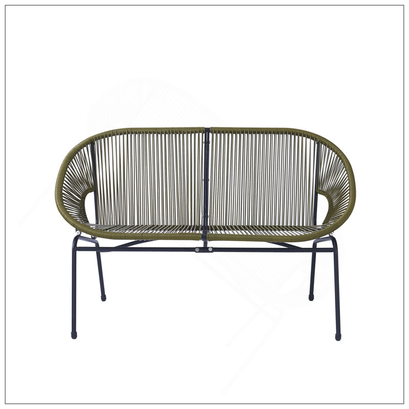 Causeuse CONDESSA d'extérieur en osier vert avec design moderne et hamac durable pour un confort ultime, Vert