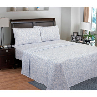 100% Cotton Percale Paisley Sheet Set
