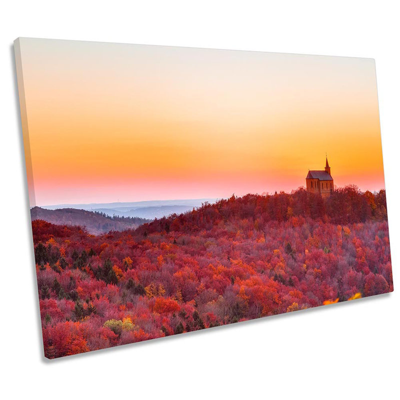 Sunset Meadow Countryside - Wrapped Canvas Print, 81.3cm H x 121.9cm W x 4cm D