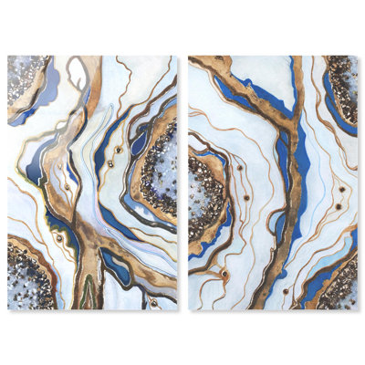 «Shadows Play Duo», ensemble d'art mural moderne imprimé à l'acrylique par Art Remedy, prêt à être accroché, 30 x 45