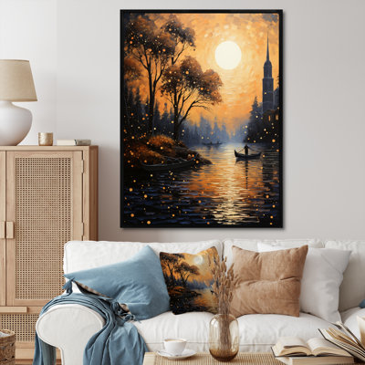 «Yellow Canal Golden Hour Glow II», impressions sur toile paysage et nature