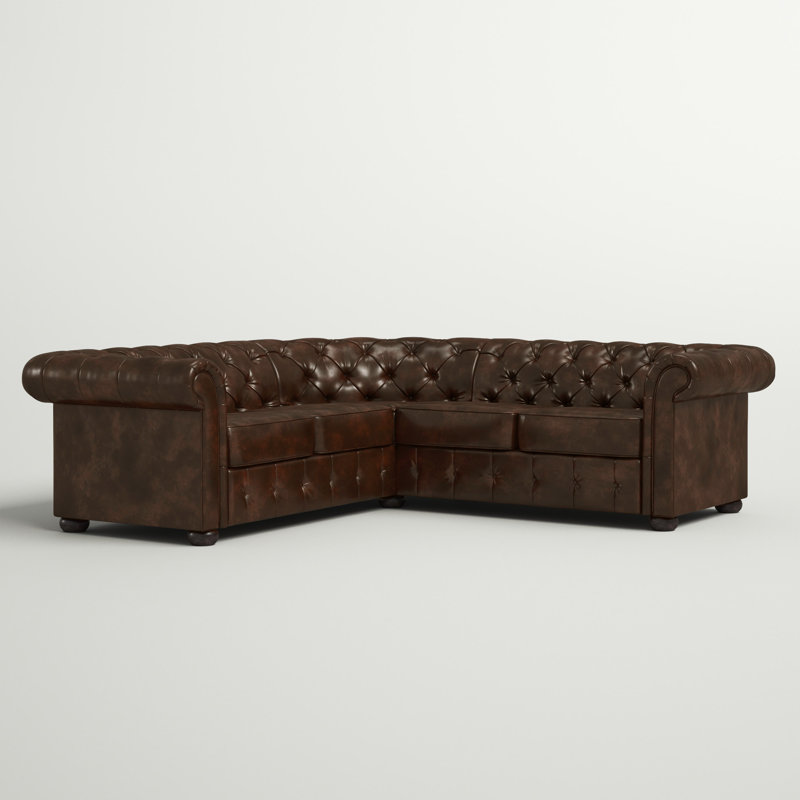Huskins Faux Leather L-Shaped Sectional Symmetrical