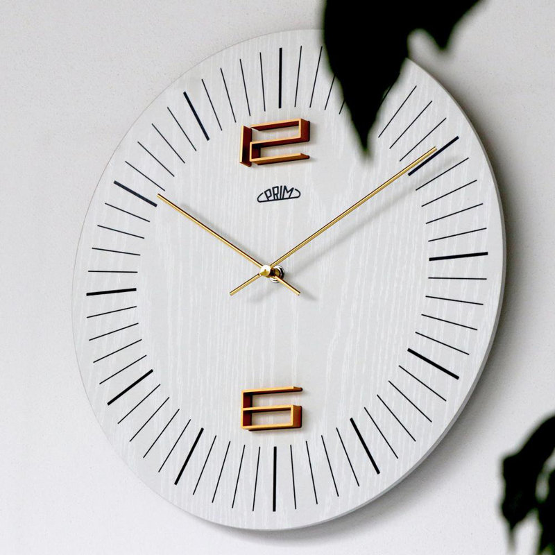Wood Wall Clock, White