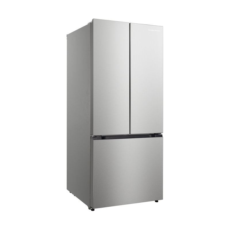 Hamilton Beach 17.7 Cu. Ft. French Door Refrigerator, 3-Door Fridge with Rapid Cooling, Platinum