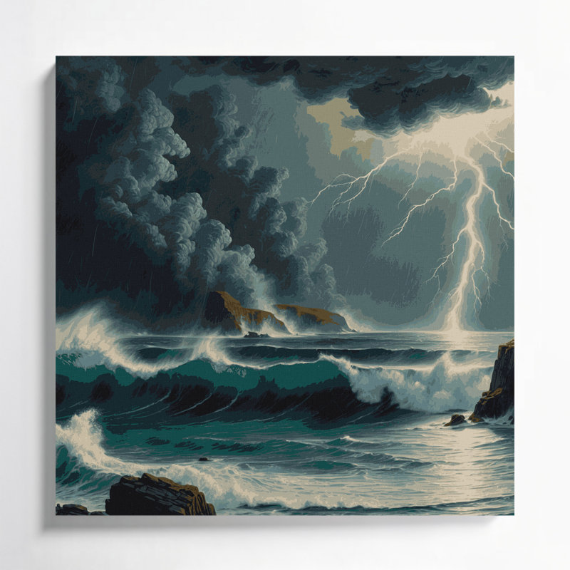 Art mural sur toile Coastal Storm Season, H 16 po x l 16 po