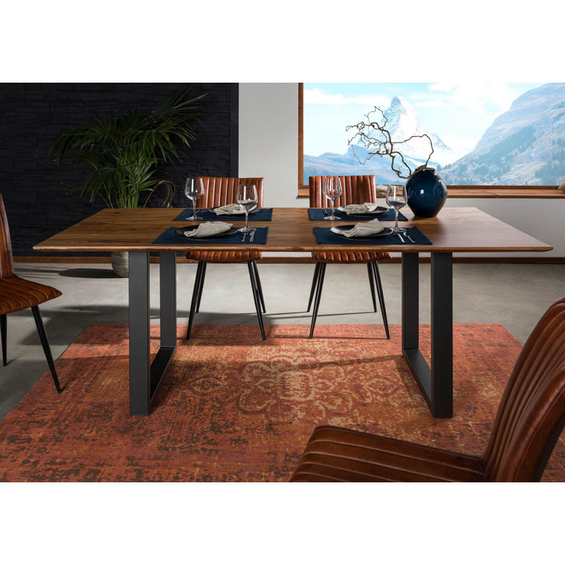 Dining Table, H76 x L220 x W100cm, Natural, Anthracite