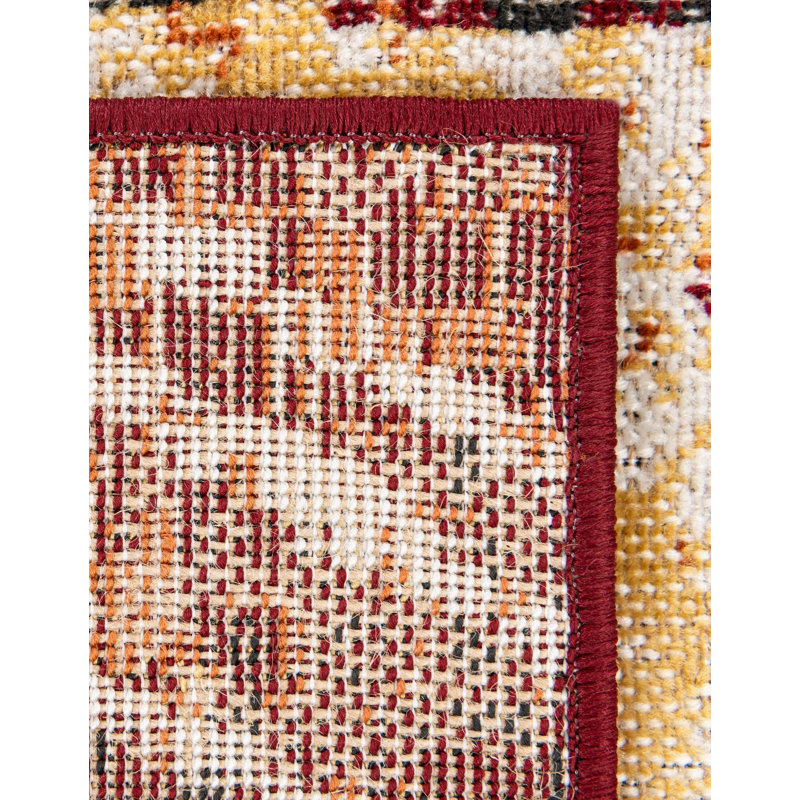 Gold/Orange Area Rug, Rectangle 7'1" x 10'