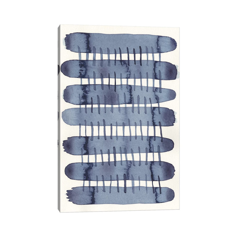 Indigo Stitchy I by Nikki Galapon - Wrapped Canvas Print, 101.6 cm H x 66.04 cm W x 1.91 cm D