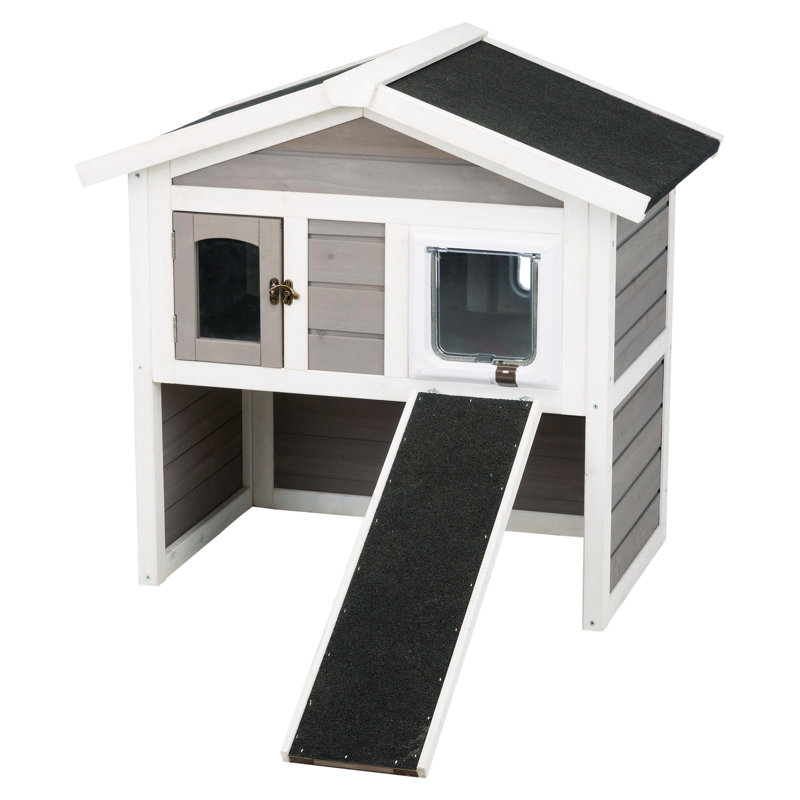 TRIXIE natura Insulated Cat Home, 2-Story, with Ramp