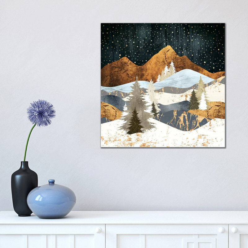 Étoiles d'hiver - reproduction d'impression, Toile tendue, Aucun mat, H 18 po x l 18 po x 1,5 po