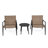 Modern Outdoor Chat Set: 2 PE Rattan Chairs +  Steel & Tempered Glass Side Table – Durable & Stylish