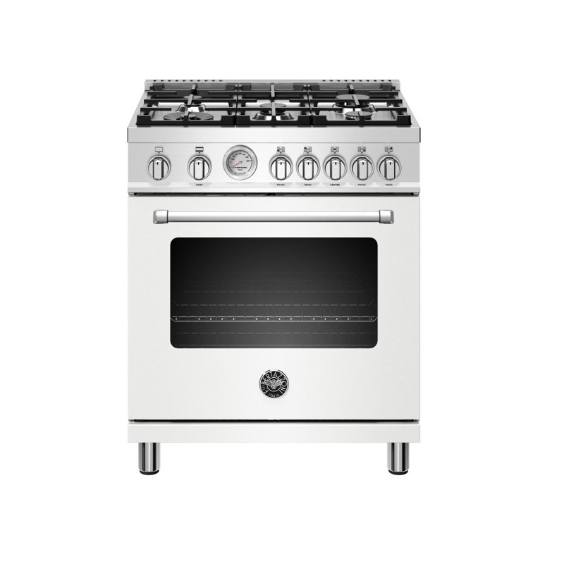 Bertazzoni 30'' W Free Standing Range, Bianco Matt, Natural Gas