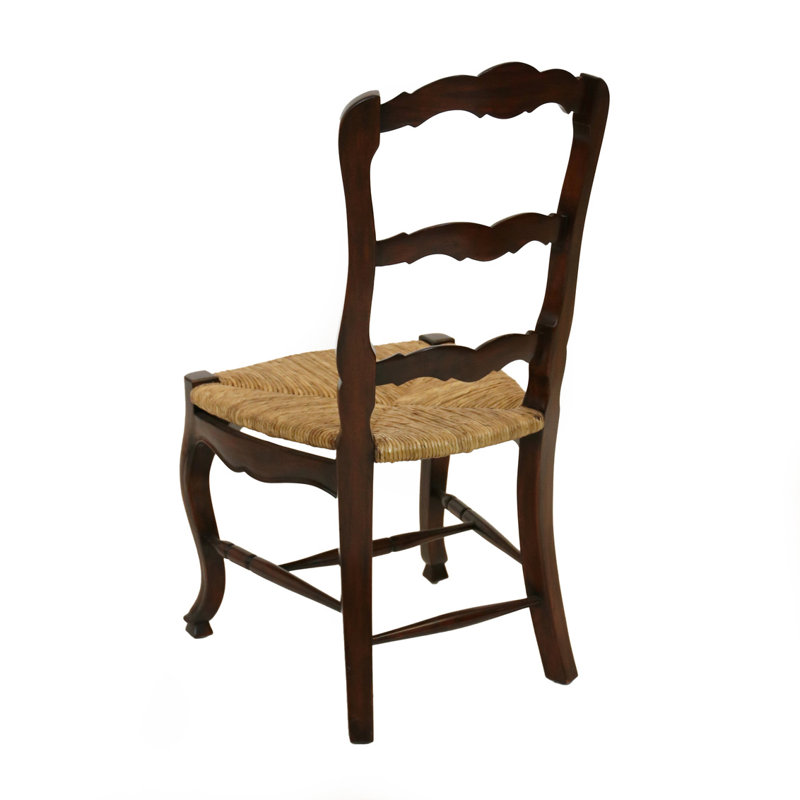 French Country Solid Wood Dining Chair, Walnut Brown