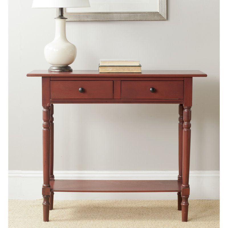 Console en bois massif de 37,8 po Tuoi, Rouge