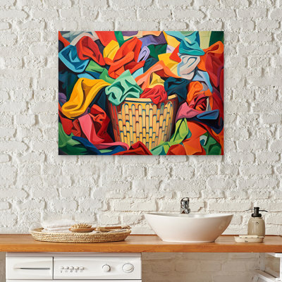 Multicolor laundry basket  I - Laundry Wall Art
