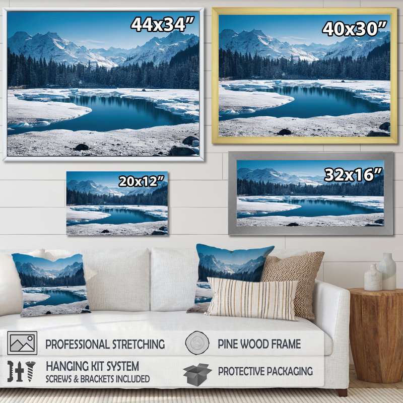 Icy Alaskan Wilderness IV, Encadrement doré, H 34 po x l 44 po x P 1,5 po