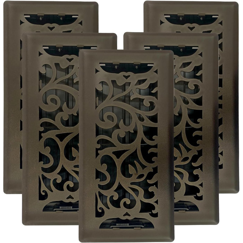 Sierra Grates Floral Metallic Bronze - 5 pack, 4" H x 10" W x 2.5" D 