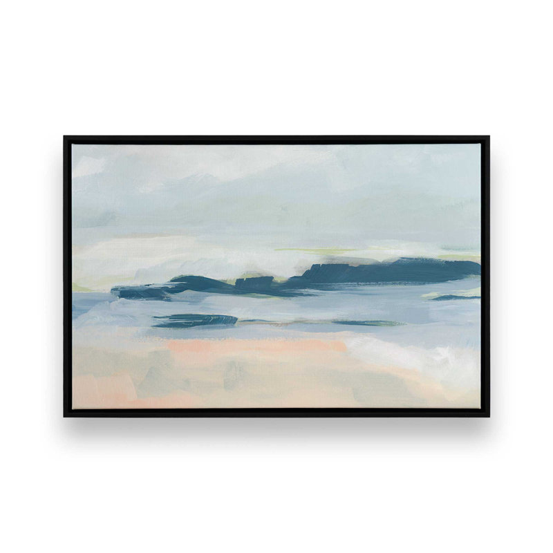 Impression sur toile Soft Coastal Layers II, H 24,75 po x l 36,75 po x P 1,75 po, Cadre flottant noir satiné, 1