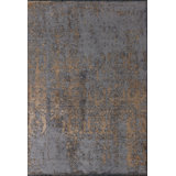 Rapture Gray Brown Damask Luxury Area Rug