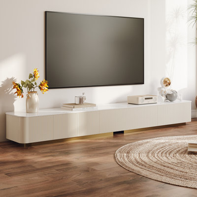 Delorme Modern TV Stands with Glossy Sintered Stone, Media Console with 4-6 Drawers for Living Room