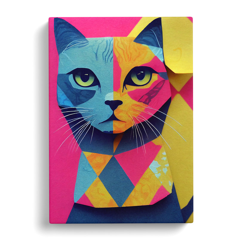 Cat Scrapbooking - Wrapped Canvas, 60cm H x 40cm W x 3cm D